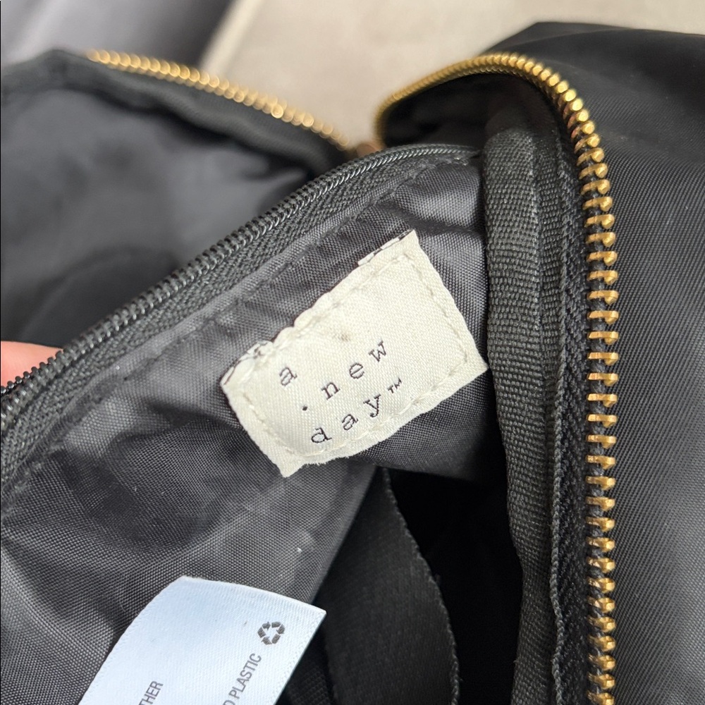 Black Nylon mini Backpack with Gold Zipper A NEW DAY - Picture 7 of 10